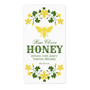 Honey Bee Clover Label
