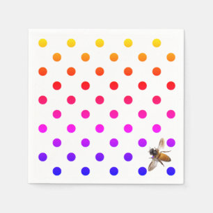 Honey Bee   colourful  polka-dot pattern Napkin