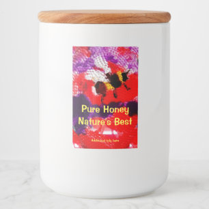 Honey Bee Colourful Red Purple Food Label