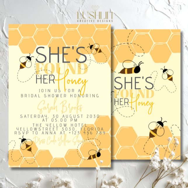 Honey Bee Comb Bridal Shower Invitation (Creator Uploaded)