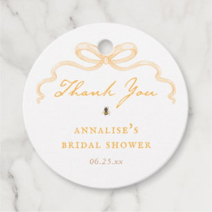 Honey Bee Coquette Bridal Shower Thank You Favour Tags
