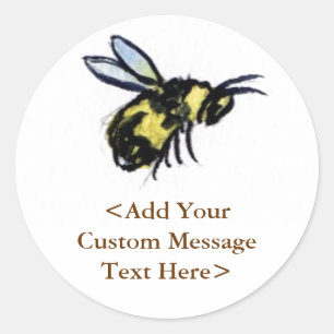 Honey Bee Custom Design Art Label Stickers