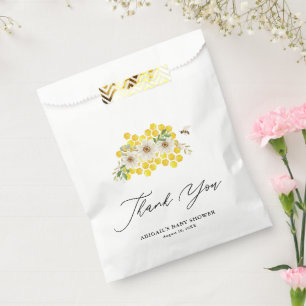 Honey Bee & Daisies Baby Shower Thank You Favour Bags
