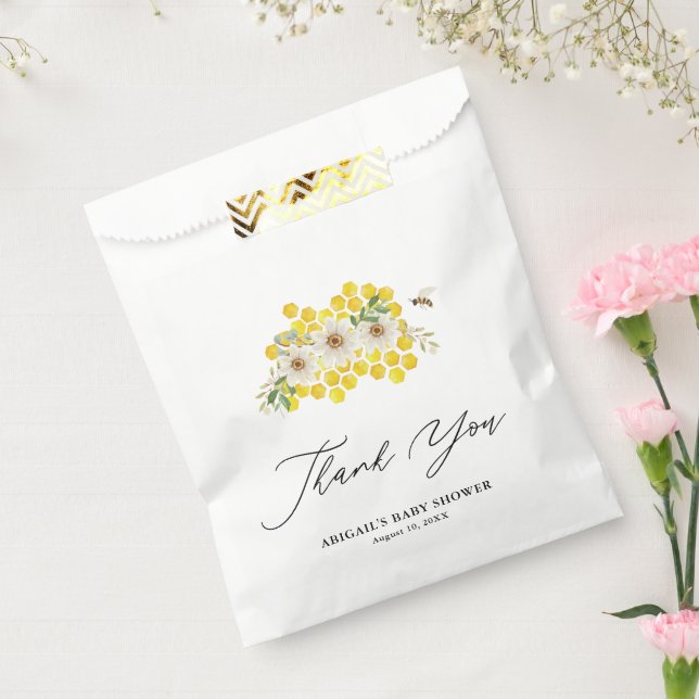 Honey Bee & Daisies Baby Shower Thank You Favour Bags (Sealed)