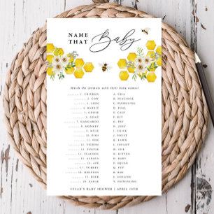  Honey Bee & Daisy Name That Baby Paper Game Card