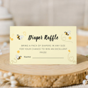 Honey Bee Diaper Raffle Activity Enclosure Card
