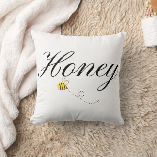 Honey Bee, Elegant Handwritten Script Cushion