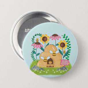 Honey Bee Family 7.5 Cm Round Badge