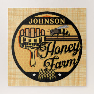 Honey Bee Farm Personalised NAME Sweet Beehive Jigsaw Puzzle