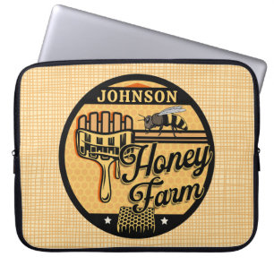 Honey Bee Farm Personalised NAME Sweet Beehive Laptop Sleeve