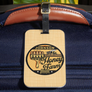 Honey Bee Farm Personalised NAME Sweet Beehive Luggage Tag