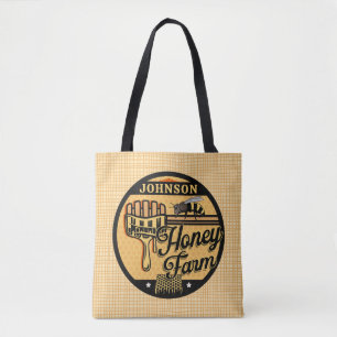 Honey Bee Farm Personalised NAME Sweet Beehive Tote Bag