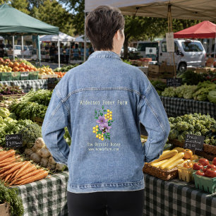 Honey Bee Farm Yellow Lavender Denim Jacket