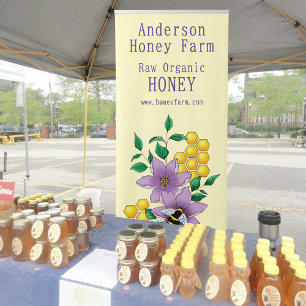 Honey Bee Farm Yellow Lavender  Retractable Banner