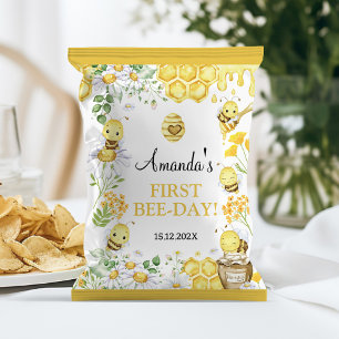 Honey Bee First Bee Day Birthday Chip Bag Wrapper