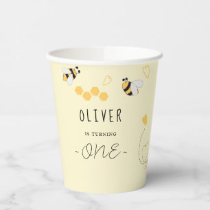 Honey Bee First Bee-day Birthday Gender Neutral Paper Cups