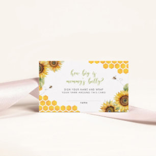 Honey Bee Floral How Big Is Mummy's Belly Game Enclosure Card