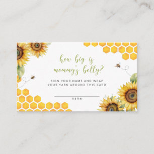 Honey Bee Floral How Big Is Mummy's Belly Game Enclosure Card