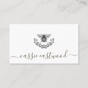 Honey Bee Floral Scrip Signature Calling Card