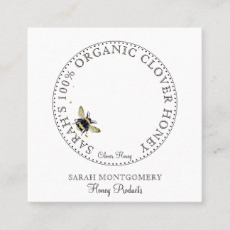 Honey Bee Flower Honey Products  Square Business C Square Business Card