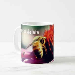 Honey Bee Flower Personalized Coffee Mug