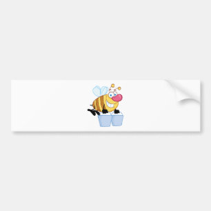 Honey Bee Flying With A Buckets Bumper Sticker