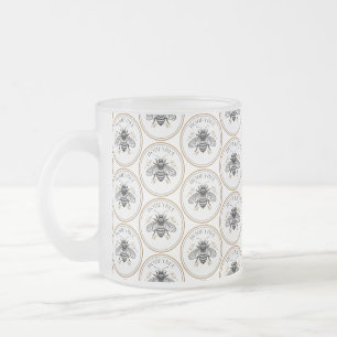 Honey Bee Frosted Glass Coffee Mug