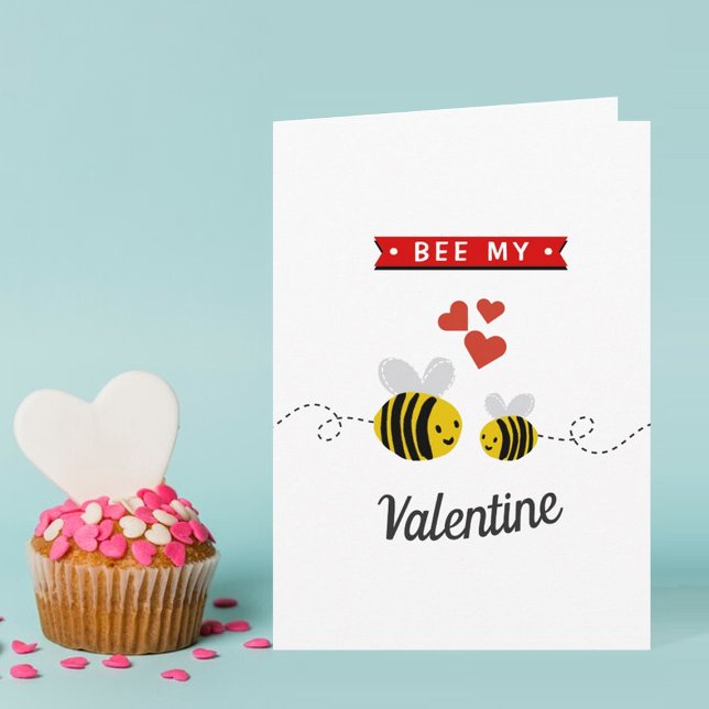 Honey Bee Funny Whimsy Valentine's Day Card (Creator Uploaded)