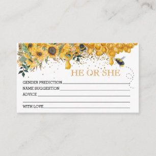 Honey Bee Gender Reveal Predictions Guesses Enclosure Card