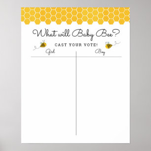 Honey Bee Gender Reveal Voting Sign