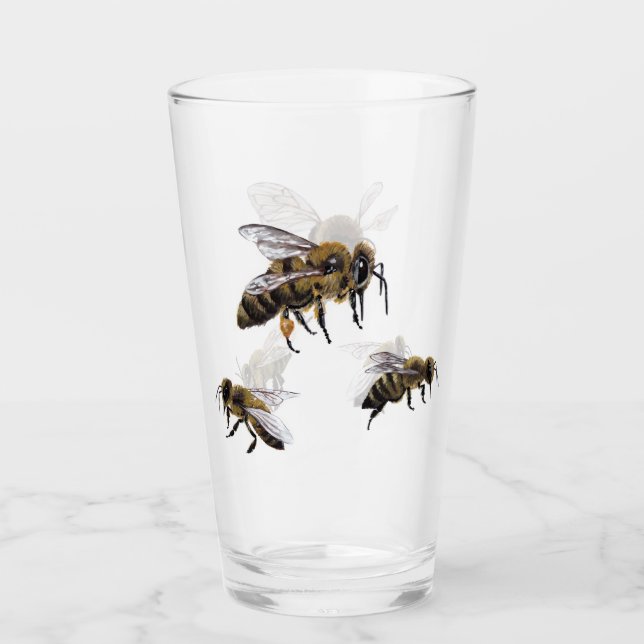 Honey Bee Glass Tumbler (Front)