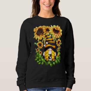 Honey Bee Gnome For Women And Beekeeper Floral Sun Sweatshirt