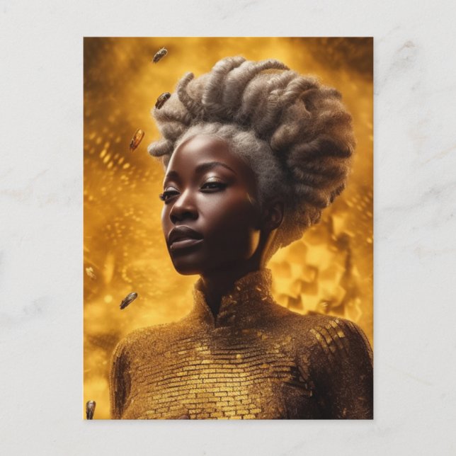 Honey Bee Goddess  Dressed in Gold Postcard (Front)