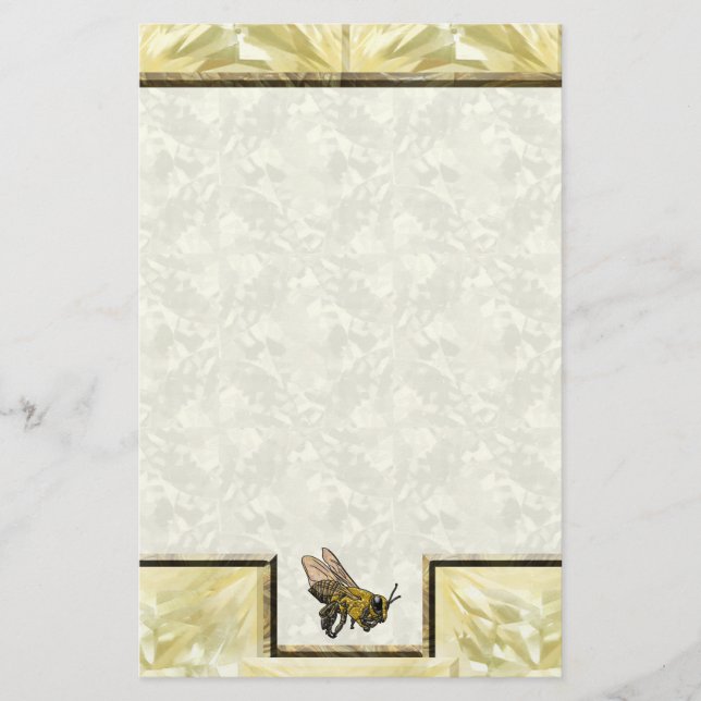 Honey Bee Gold Stationery (Front)
