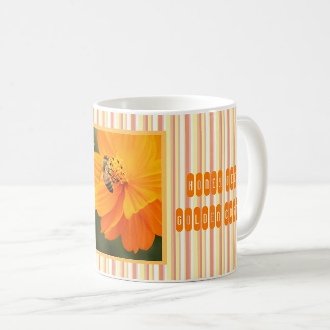 Honey Bee & Golden Cosmos [Classic Mug] Coffee Mug (Front Right)