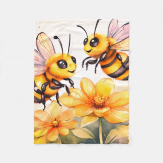 Honey Bee Gossip Fleece Blanket