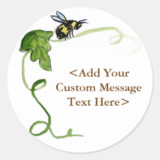 Honey Bee & Green Vine Label Stickers
