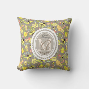 Honey Bee Grey Cushion