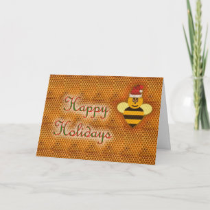 Honey bee happy holidays honey bee apiary buzz holiday card