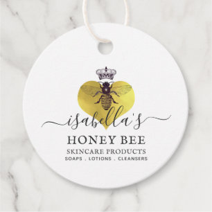 Honey Bee Heart Skincare Faux Gold Foil  Favour Tags