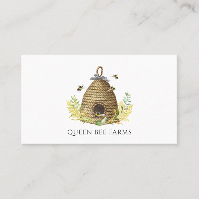 Honey Bee Hive Apiary Beekeeper Business Card (Front)