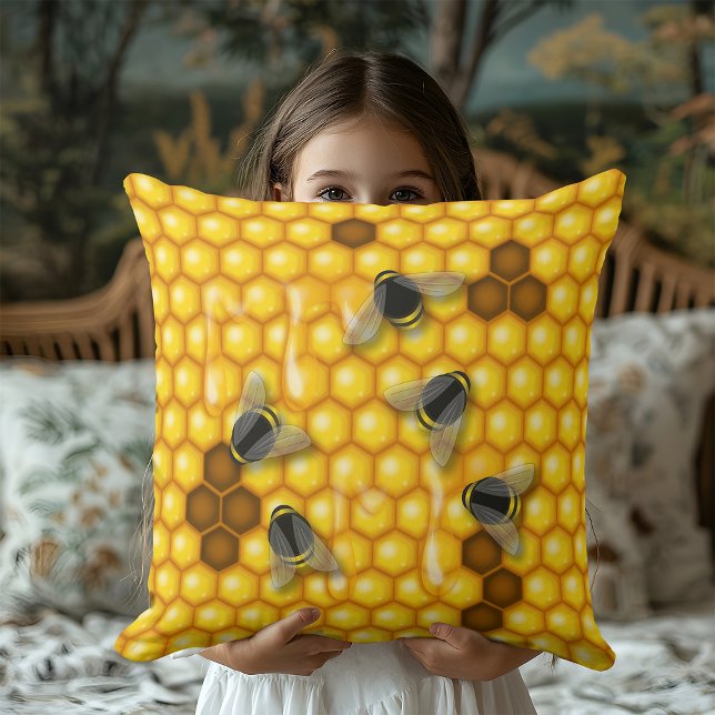 Honey Bee Hive Dripping Honeycomb Cushion (Creator Uploaded)