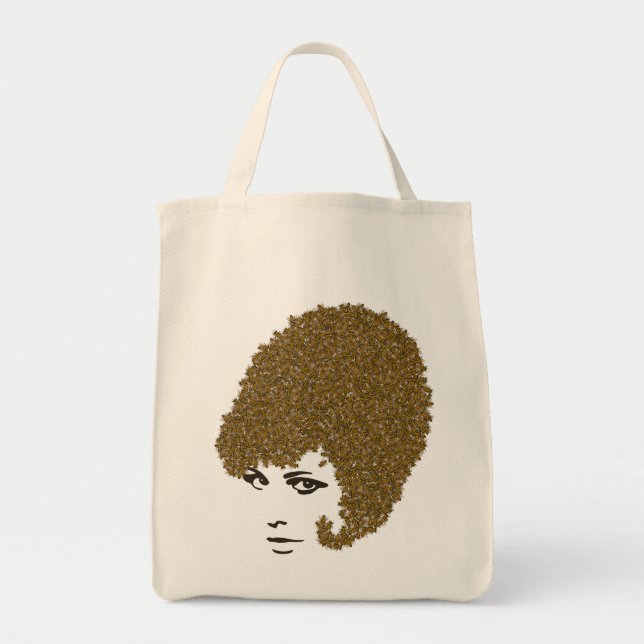 Honey Bee hive Hair-do Tote Bag (Front)