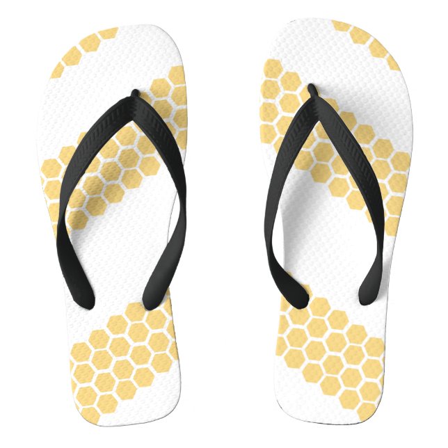 Honey Bee Hive Stripes Flip Flops (Footbed)