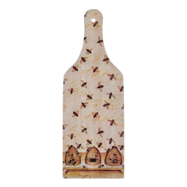 HONEY BEE HIVES Mediaeval Apiary Beekeeper Cutting Board (Front)