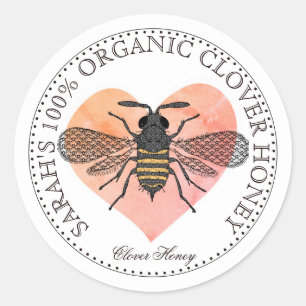 Honey Bee Homemade Honey Jar Classic Round Sticker