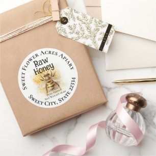Honey Bee Honey Apiary Business Bottle Label