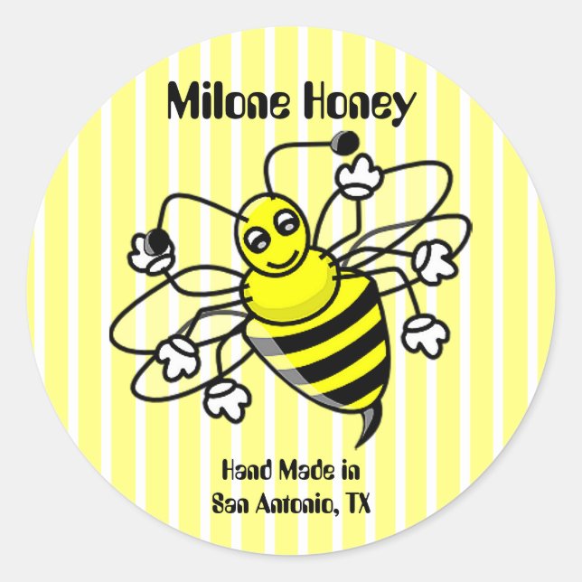 Honey Bee Honey Label Sticker (Front)