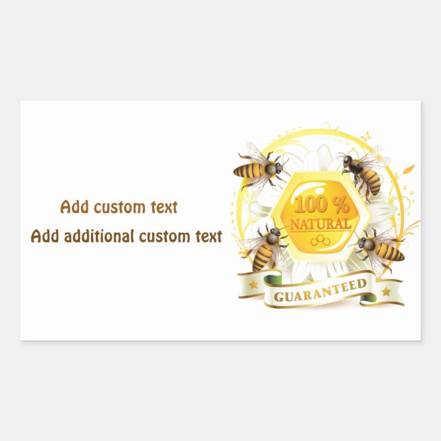 Honey Bee Honey Seller Beekeeper Apiarist Rectangular Sticker (Front)