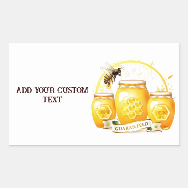 Honey Bee Honey Seller Beekeeper Apiarist Rectangular Sticker (Front)
